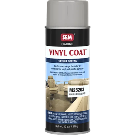 M25203 – SEM PRODUCTS Paint, For Vinyl And Plastic Marine Surfaces Formula Boats Grey 16 Ounce Aerosol Can